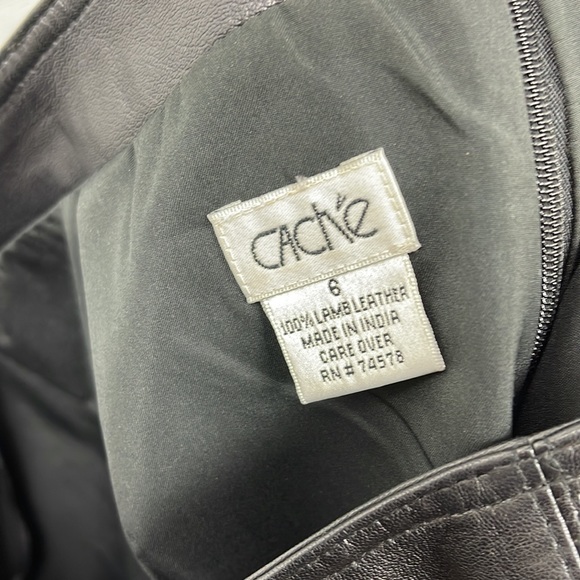 CACHE LAMBS LEATHER SKIRT - Picture 4 of 5